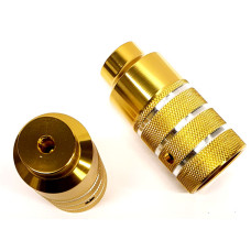 HZB BMX FREESTYLE ASVERLENGERS/PEGS 110 MM GOUD/ZILVER SET 2 STUKS
