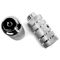 HZB BMX FREESTYLE ASVERLENGERS/PEGS 110 MM ZILVER SET 2 STUKS