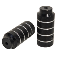 HZB BMX FREESTYLE ASVERLENGERS/PEGS 110 MM ZWART/ZILVER SET 2 STUKS