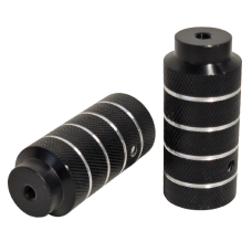 HZB BMX FREESTYLE ASVERLENGERS/PEGS 110 MM ZWART/ZILVER SET 2 STUKS