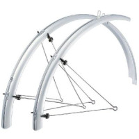 SUNNYWHEEL KUNSTSTOF SPATBORDSET 28 INCH 45 MM ZILVER INCL. STANGEN