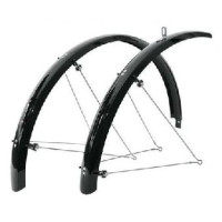 SUNNYWHEEL KUNSTSTOF SPATBORDSET 28INCH 45MM GLANS ZWART + STANGEN