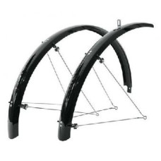 SUNNYWHEEL KUNSTSTOF SPATBORDSET 28INCH 45MM GLANS ZWART + STANGEN