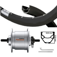 KGS VOORWIEL 28 INCH (622) VELG ZWART NAAFDYNAMO 6V 1,5 W VAST
